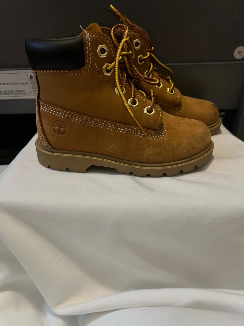 Timberland Wheat Nubuck Work Boots with Yellow Laces